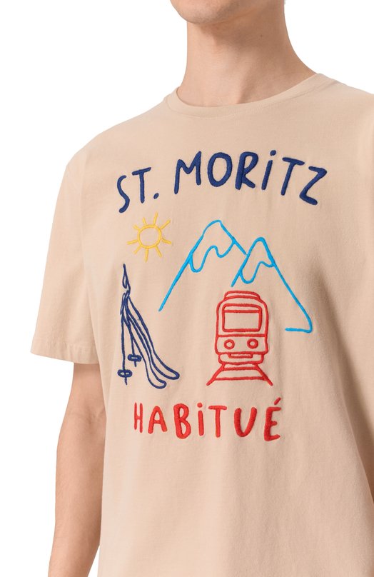 Хлопковая футболка MC2 Saint Barth ARN0004-00883I/ARN0TT WARM Бежевый  ARN0004-00883I/ARN0TT WARM Фото 5