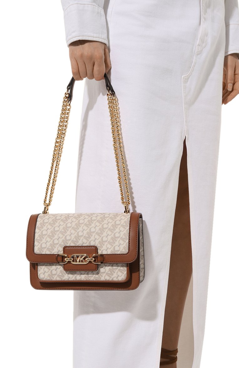 Женская сумка heather MICHAEL MICHAEL KORS кремового цвета, арт. 30R4G7HL3B | Фото 2 (Размер: small; Ремень/цепочка: На ремешке; Материал: Экокожа)