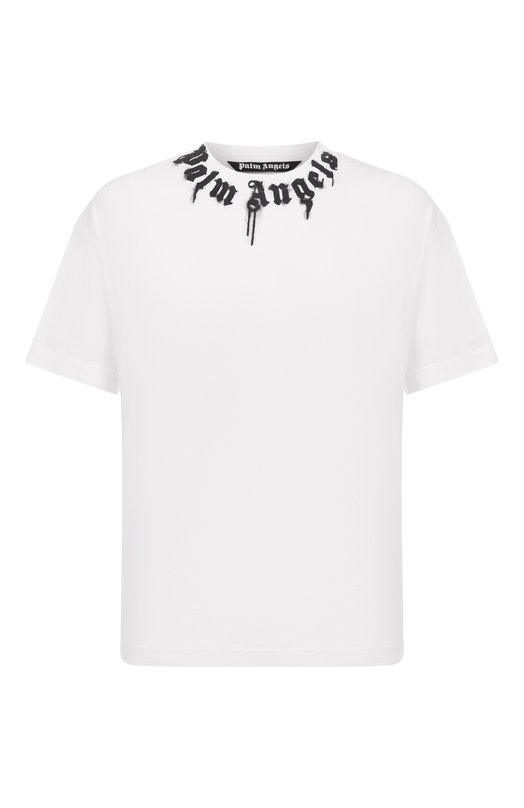 Хлопковая футболка Palm Angels PMAA109F25JER009 Белый PMAA109F25JER009
