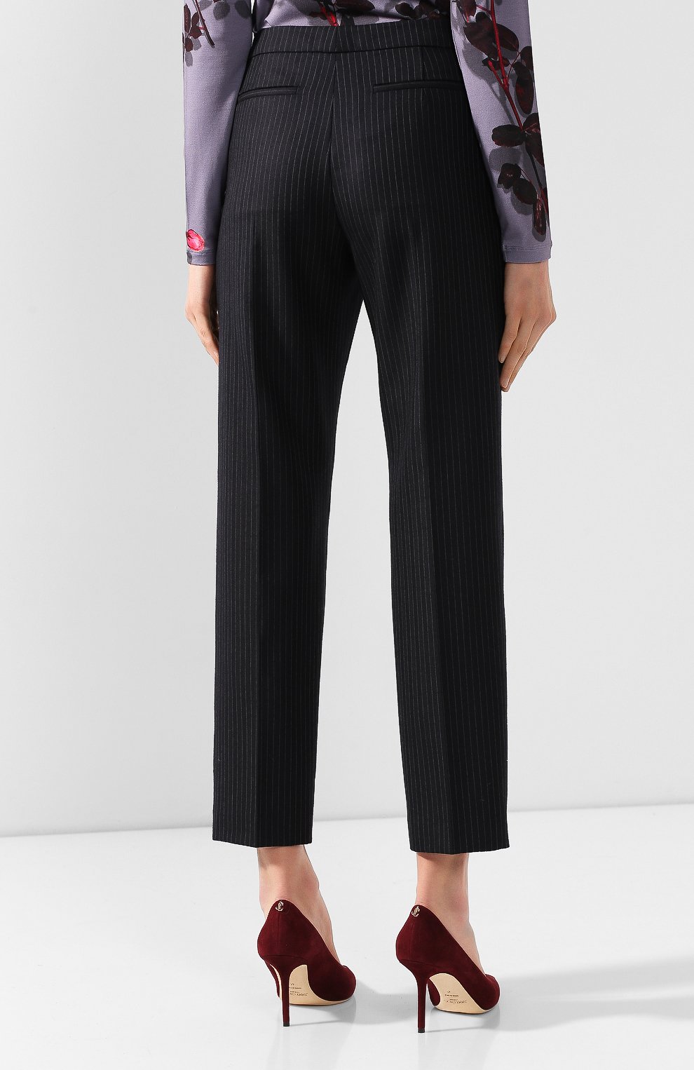 Шерстяные брюки DRIES VAN NOTEN темно-синего цвета по цене 58250 руб., арт. 192-10952-8182, фото 4 Шерстяные брюки DRIES VAN NOTEN, арт. 192-10952-8182, фото 4