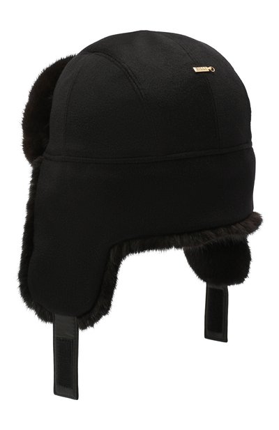 Шапка-ушанка с отделкой из меха норки ZILLI черного цвета по цене 317000 руб., арт. MHQ-0RS00-30337/1001, фото 2 Шапка-ушанка с отделкой из меха норки ZILLI, арт. MHQ-0RS00-30337/1001, фото 2