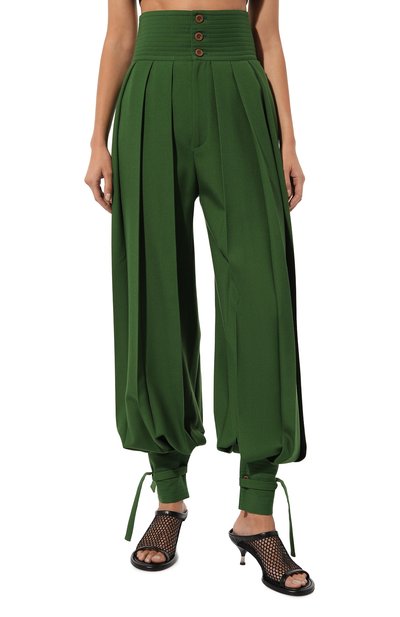 Шерстяные джоггеры GUCCI зеленого цвета по цене 360000 руб., арт. 582735 ZJW19, фото 3 Шерстяные джоггеры GUCCI, арт. 582735 ZJW19, фото 3