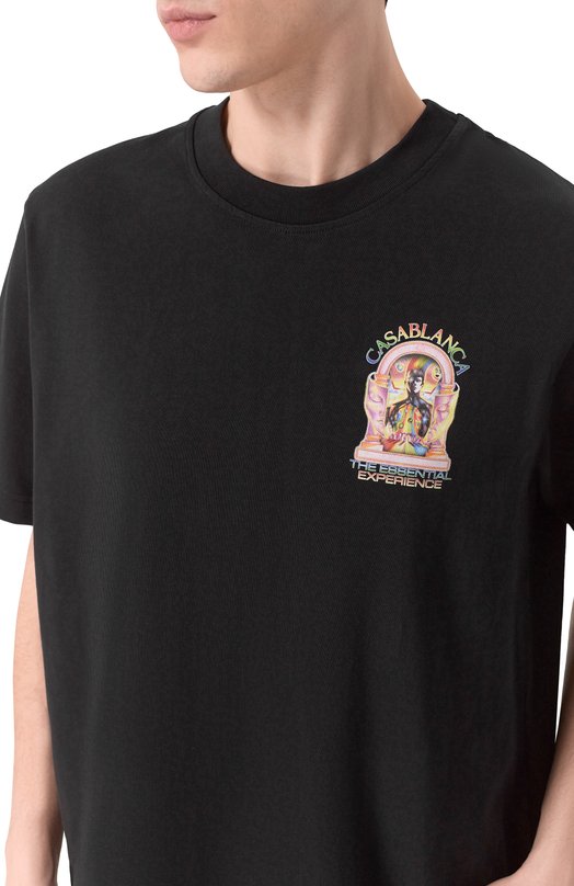 Хлопковая футболка Casablanca M-SP26-JTS-001-17 Чёрный  M-SP26-JTS-001-17 Фото 5