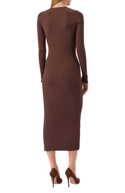 Платье PIETRO BRUNELLI коричневого цвета по цене 19950 руб., арт. AGM059/VIM038, фото 4 Платье PIETRO BRUNELLI, арт. AGM059/VIM038, фото 4