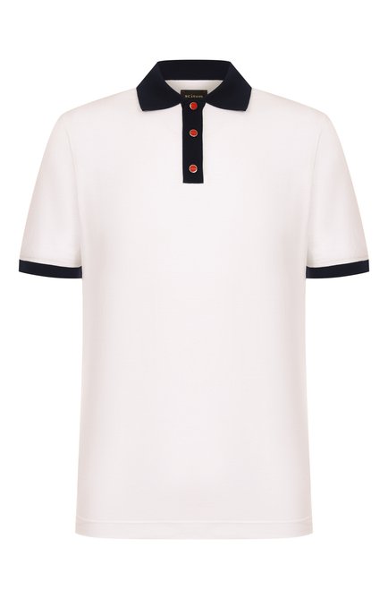 Мужское хлопковое поло KITON белого цвета, арт. UMK0724A0011 | Фото 1 (Рукава: Короткие; Материал внешний: Хлопок; Длина (для топов): Стандартные; Драгоценные камни: Проставлено; Материал сплава: Проставлено)