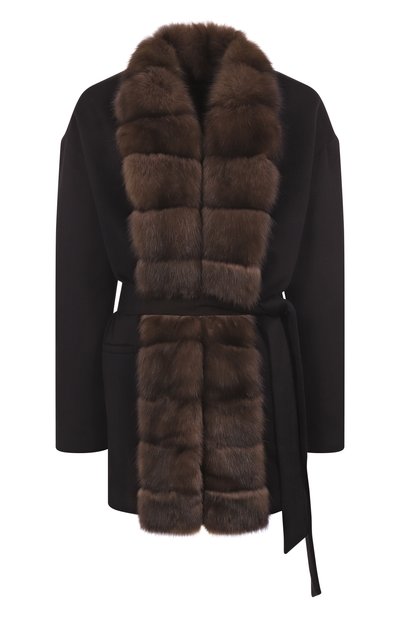 Женское кашемировое пальто с отделкой из меха соболя SIMONETTA RAVIZZA, арт. F05JA196T2Z1AT