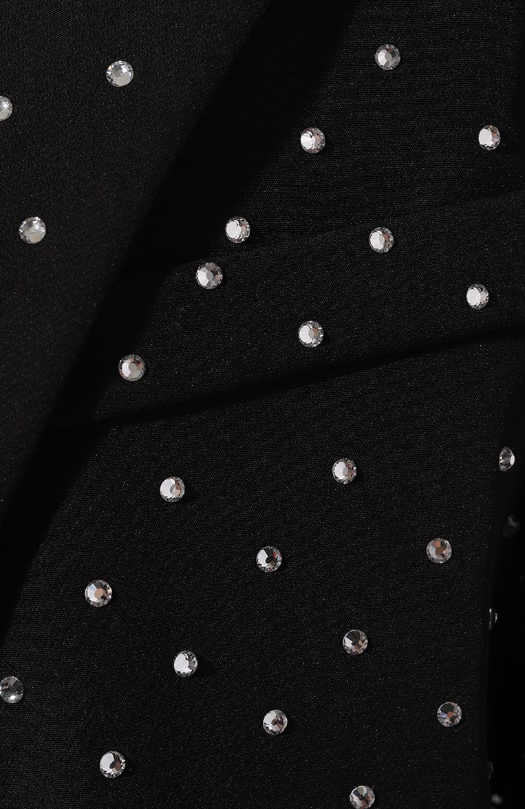 Женский жакет с отделкой стразами FORTE DEI MARMI COUTURE черного цвета, арт. 23WF8409R | Фото 5 (Длина (для топов): Удлиненные; Рукава: Длинные; Материал внешний: Синтетический материал; Случай: Повседневный, Вечерний; Женское Кросс-КТ: Жакет-одежда; 1-2-бортные: Однобортные; Стили: Кэжуэл; Детали: Стразы)
