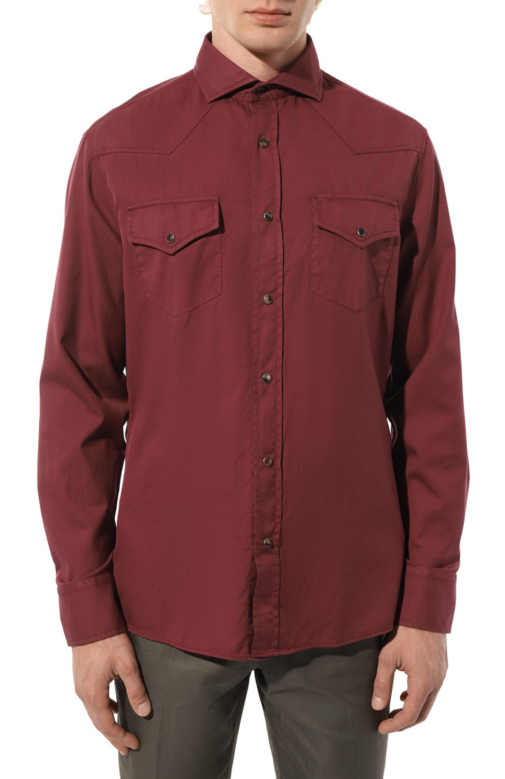 Хлопковая рубашка BRUNELLO CUCINELLI, арт. MM628B2152, фото 3