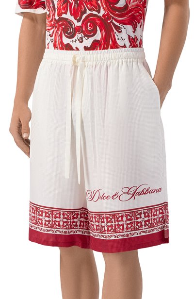 Шелковые шорты DOLCE & GABBANA белого цвета по цене 161000 руб., арт. GV37AT/HI135, фото 3 Шелковые шорты DOLCE & GABBANA, арт. GV37AT/HI135, фото 3