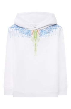 Детский хлопковое худи MARCELO BURLON KIDS OF MILAN белого цвета, арт. 21E/B/MB/2105/0020/2-6Y | Фото 1 (Рукава: Длинные; Материал внешний: Хлопок; Региональные ограничения белый список (Axapta Mercury): RU; Мальчики Кросс-КТ: Худи-одежда; Драгоценные камни: Проставлено; Материал сплава: Проставлено; Ростовка одежда: 6 лет | 116 см)