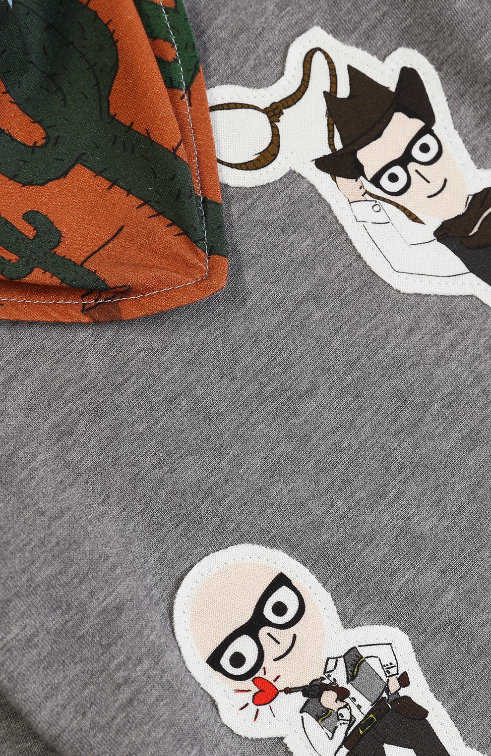 Комплект из хлопкового боди с аппликациями и нагрудника с принтом DOLCE & GABBANA, арт. 0131/L1J0J6/G7JAC, фото 5