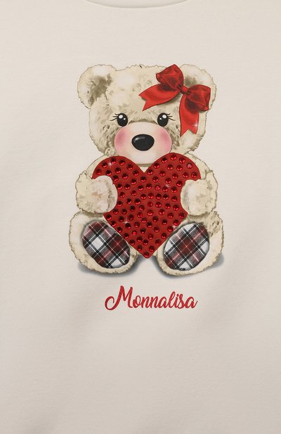 Хлопковый свитшот MONNALISA, арт. 19D638, фото 3