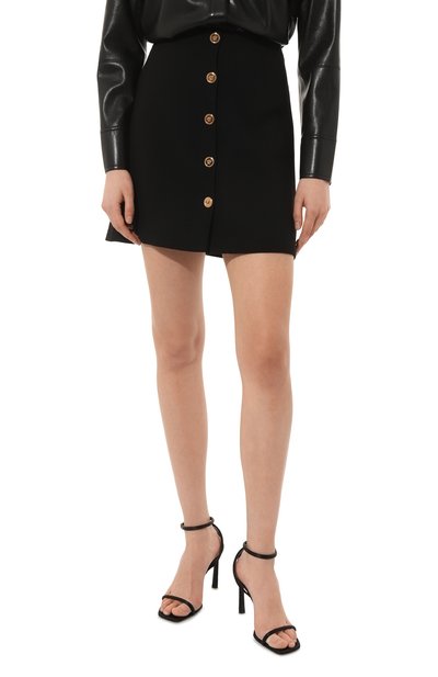 Шерстяная юбка VERSACE черного цвета по цене 99250 руб., арт. 1005636/1A005371B000, фото 3 Шерстяная юбка VERSACE, арт. 1005636/1A005371B000, фото 3