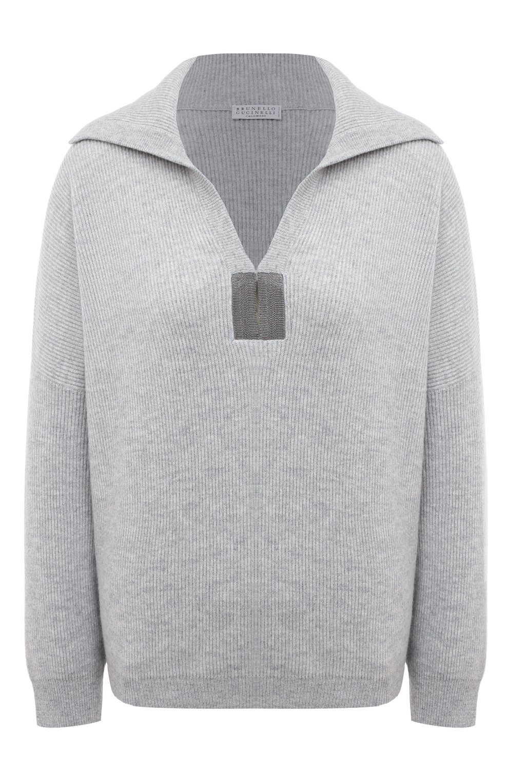 Кашемировый свитер BRUNELLO CUCINELLI светло-серого цвета по цене 348500 руб., арт. M12175305, фото 1 Кашемировый свитер BRUNELLO CUCINELLI, арт. M12175305, фото 1