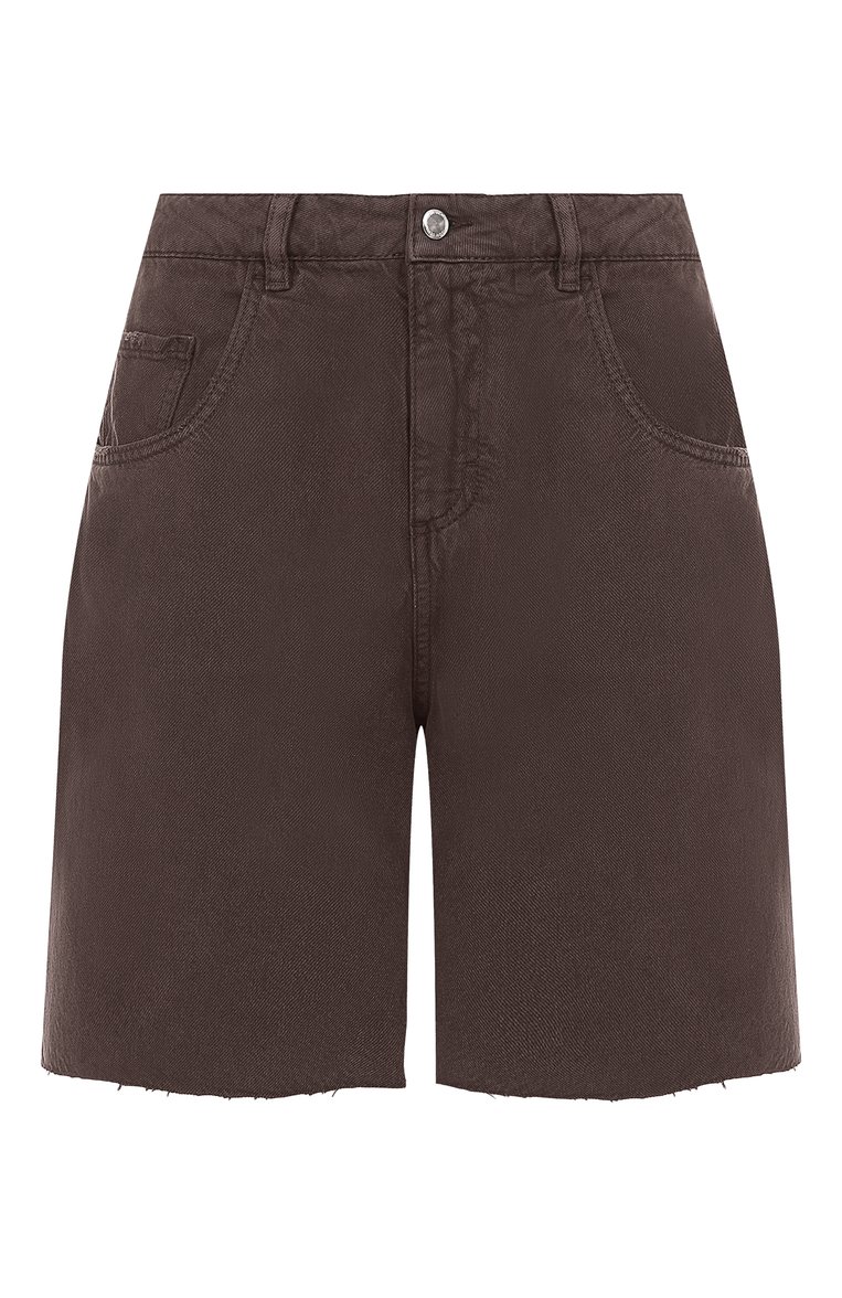Женские джинсовые шорты ICON DENIM LA коричневого цвета, арт. LEA | Фото 1 (Длина Ж (юбки, платья, шорты): Мини; Мате�риал внешний: Хлопок, Деним; Кросс-КТ: Деним; Стили: Кэжуэл; Автоматизация ТО: Проставлено; Автоматизация состава: Проставлено)