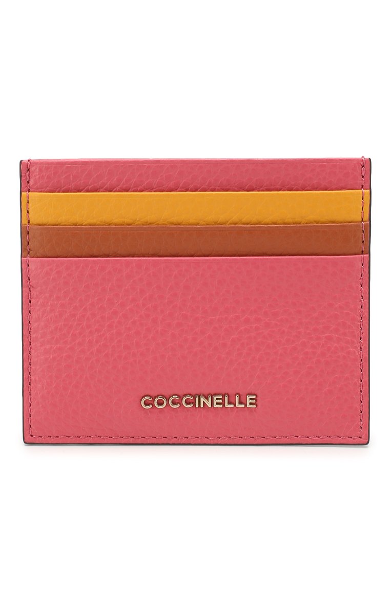 Женский кожаный футляр для кредитных карт COCCINELLE розового цвета, арт. E2 FW5 12 95 01 | Фото 1 (Материал: Натуральная кожа; Нос: Не проставлено; Материал сплава: Проставлено)