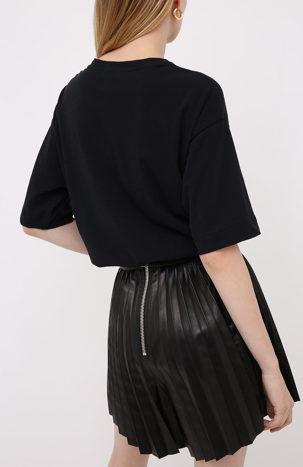 Футболка из хлопка и льна MOUSSY черного цвета по цене 9895 руб., арт. 025DS380-0390, фото 4 Футболка из хлопка и льна MOUSSY, арт. 025DS380-0390, фото 4