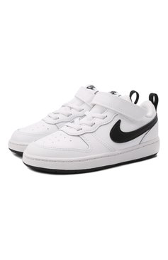 Детские кроссовки nike court borough low 2 NIKE белого цвета, арт. BQ5453-104 | Фото 1 (Материал внешний: Кожа; Материал внутренний: Текстиль)