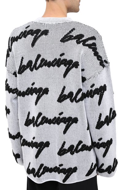 Свитер из хлопка и шерсти BALENCIAGA черно-белого цвета по цене 89950 руб., арт. 625985/T3180, фото 4 Свитер из хлопка и шерсти BALENCIAGA, арт. 625985/T3180, фото 4