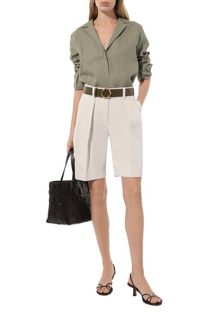 Женские шорты из хлопка и льна BRUNELLO CUCINELLI, арт. MH561B1382