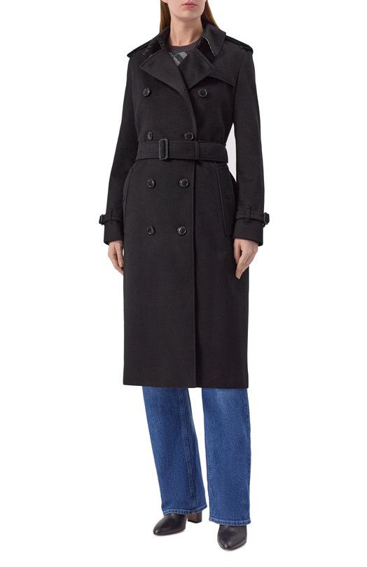 Кашемировый тренч Burberry 8111566 Чёрный  8111566 Фото 3
