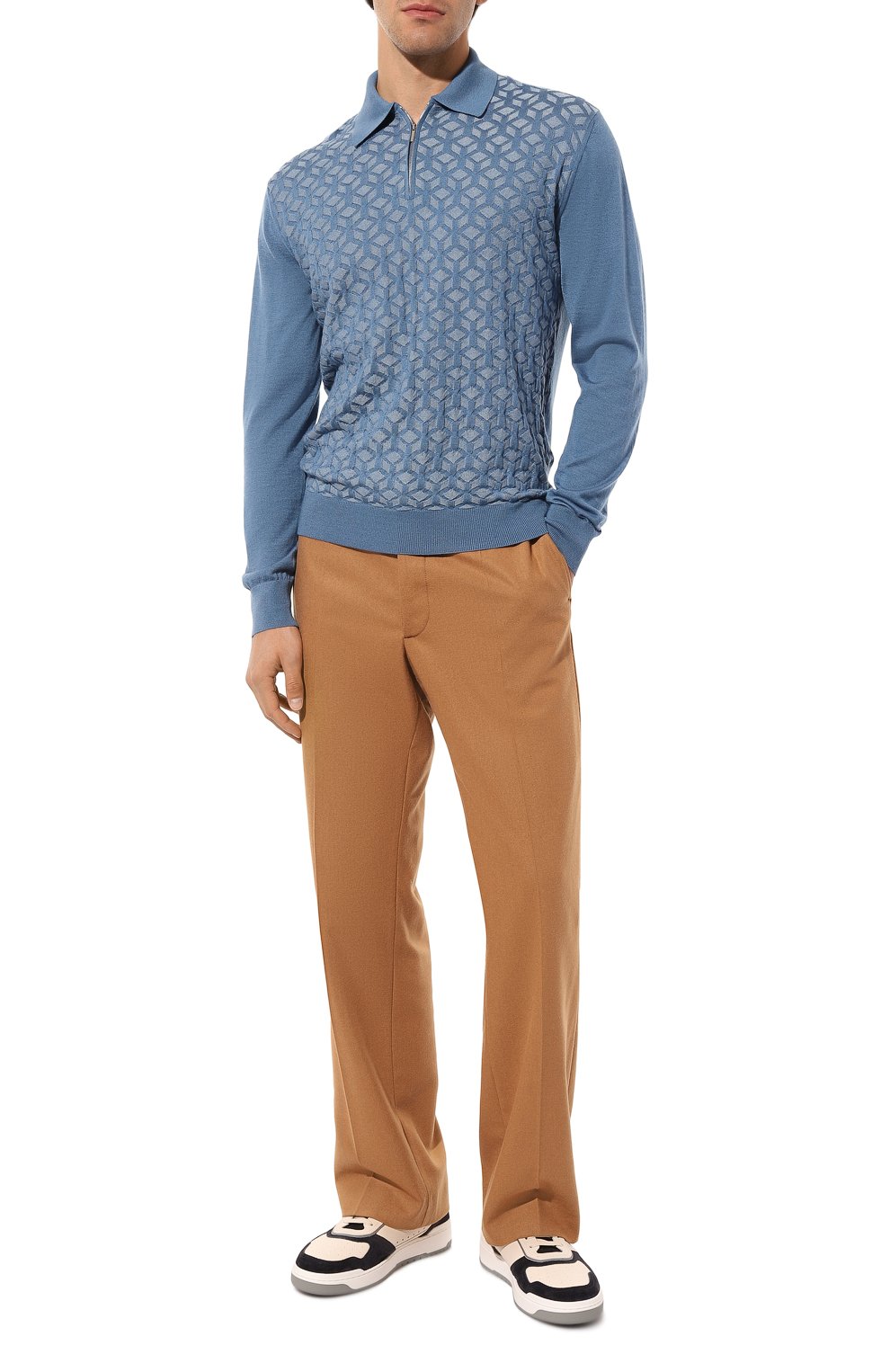 Поло из кашемира и шелка MVST голубого цвета по цене 81850 руб., арт. 222M22A679571, фото 2 Поло из кашемира и шелка MVST, арт. 222M22A679571, фото 2