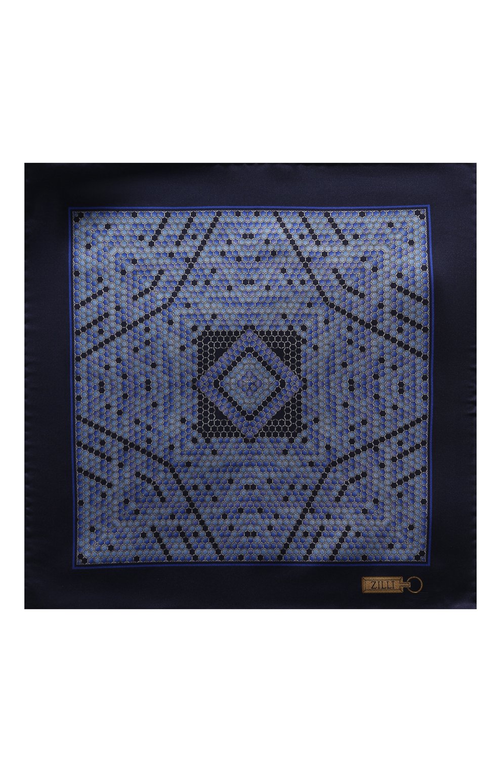 Шелковый платок ZILLI синего цвета по цене 8995 руб., арт. 50712/HANDKERCHIEFS, фото 3 Шелковый платок ZILLI, арт. 50712/HANDKERCHIEFS, фото 3