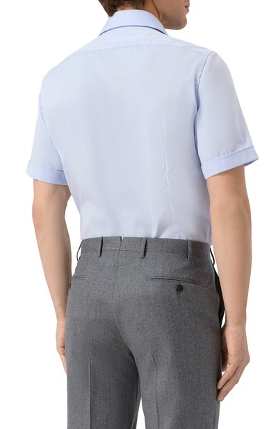 Хлопковая сорочка GIAMPAOLO голубого цвета по цене 26250 руб., арт. 608/TS15014, фото 4 Хлопковая сорочка GIAMPAOLO, арт. 608/TS15014, фото 4