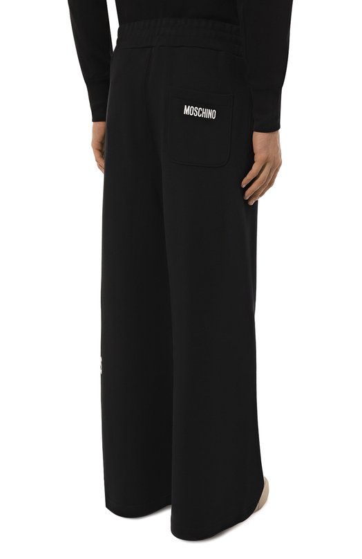 Хлопковые брюки Moschino A0328/5228 Чёрный  A0328/5228 Фото 4