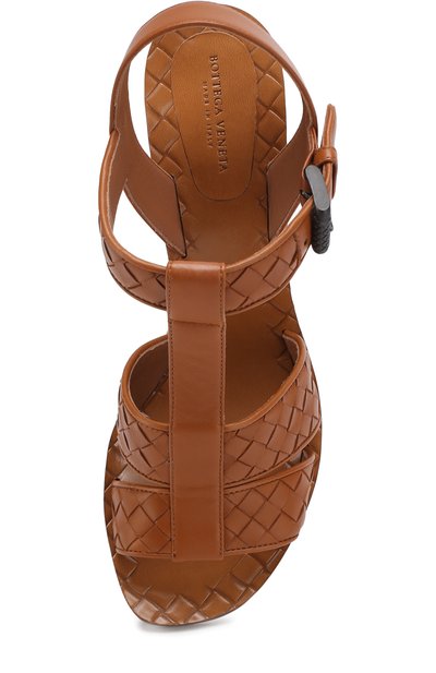 Кожаные босоножки с плетением intrecciato BOTTEGA VENETA коричневого цвета по цене 92850 руб., арт. 428899/V0013, фото 5 Кожаные босоножки с плетением intrecciato BOTTEGA VENETA, арт. 428899/V0013, фото 5