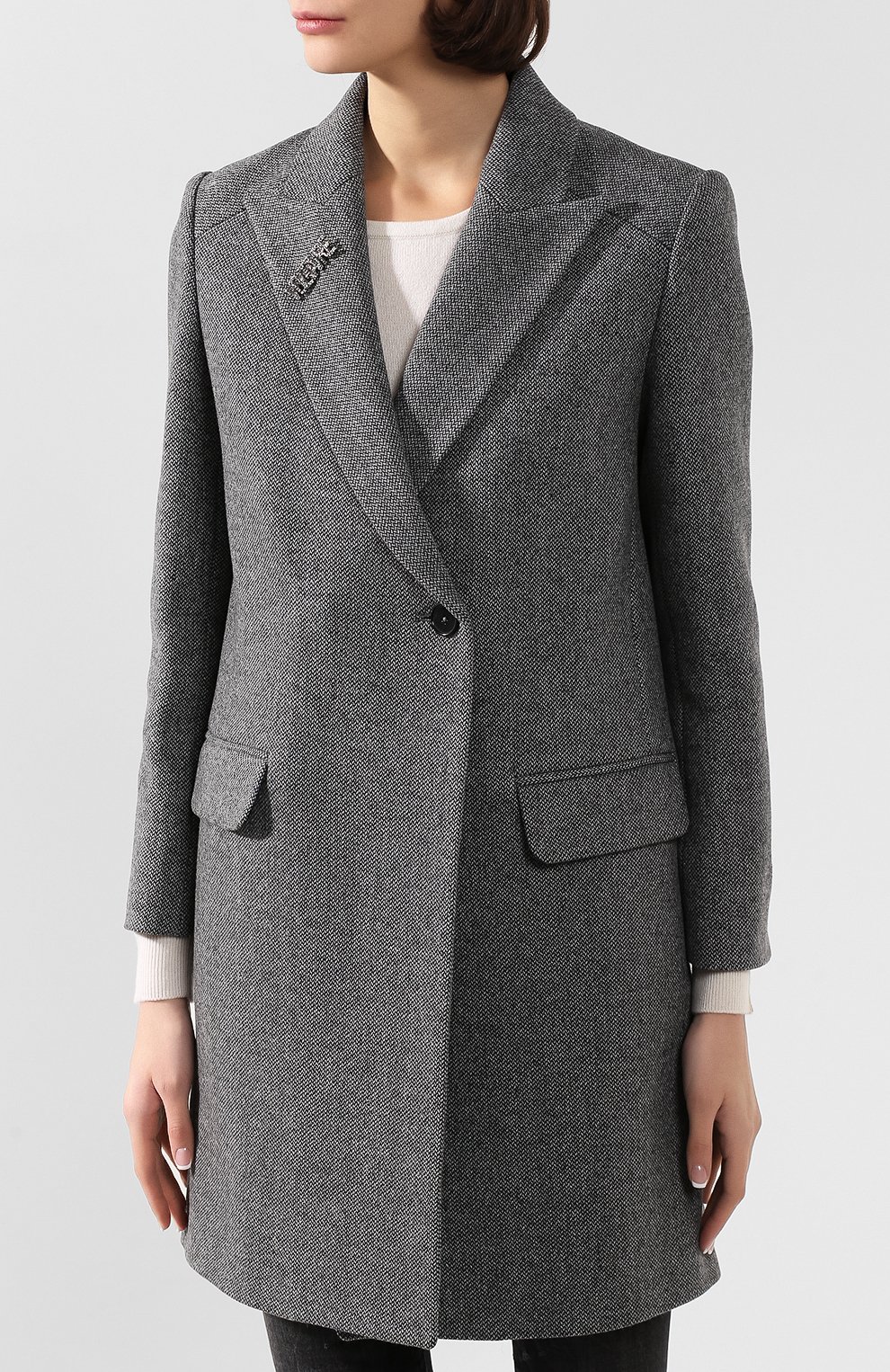 Пальто ZADIG AND VOLTAIRE серого цвета по цене 54250 руб., арт. WHCL0605F, фото 3 Пальто ZADIG AND VOLTAIRE, арт. WHCL0605F, фото 3