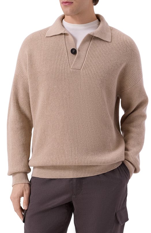 Шерстяной свитер Kiton UMM066102 Бежевый  UMM066102 Фото 3