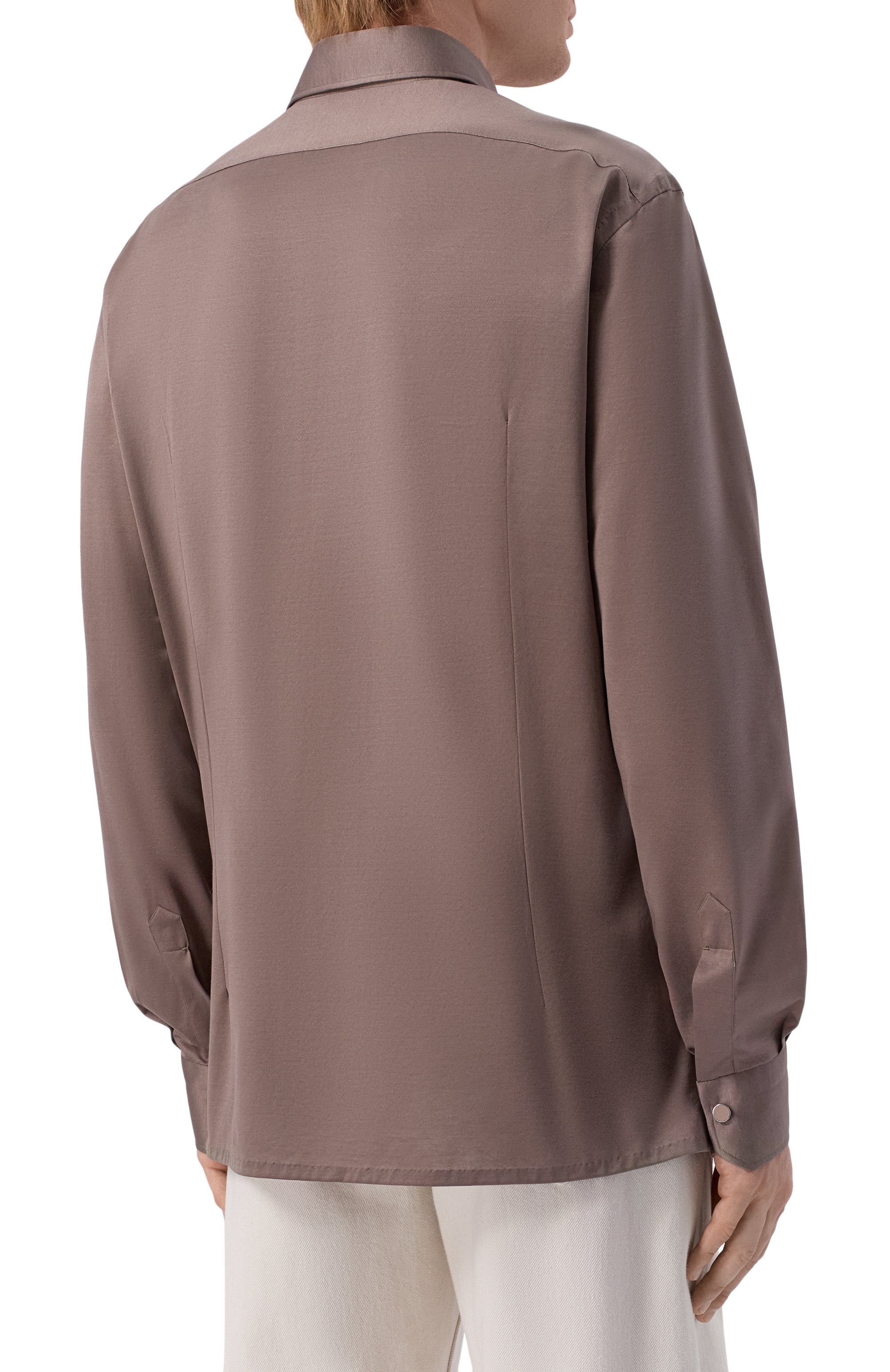 Хлопковая рубашка KITON коричневого цвета по цене 79950 руб., арт. UMCNERHH09665, фото 4 Хлопковая рубашка KITON, арт. UMCNERHH09665, фото 4