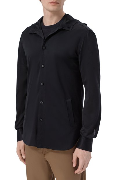 Хлопковая рубашка KITON черного цвета по цене 79950 руб., арт. UMCMARH09665, фото 3 Хлопковая рубашка KITON, арт. UMCMARH09665, фото 3