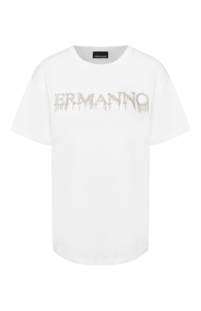 Женская хлопковая футболка ERMANNO ERMANNO SCERVINO, арт. 46T TS17 JC0