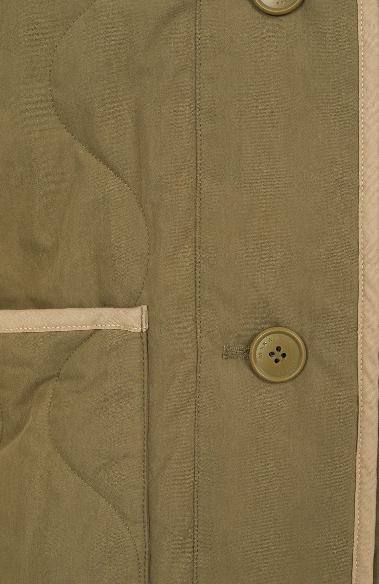 Женская хлопковая куртка ISABEL MARANT ETOILE хаки цвета, арт. MA0421FA/C1C05E | Фото 6 (Длина (верхняя одежда): Короткие; Рукава: Длинные; Материал внешний: Синтетический материал, Хлопок; Материал подклада: Хлопок; Кросс-КТ: Куртка, Легкие; Стили: Милитари; Автоматизация ТО: Проставлено; Автоматизация состава: Проставлено)
