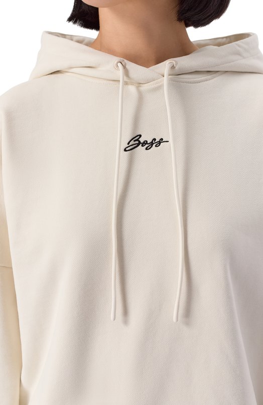 Хлопковое худи BOSS Orange 50547572 Кремовый  50547572 Фото 5