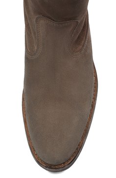 Женские замшевые сапоги GOLDEN GOOSE DELUXE BRAND светло-коричневого цвета, арт. GWF00153.F000677 | Фото 5 (Каблук высота: Низкий; Высота голенища: Низкие; Материал внутренний: Натуральная кожа; Каблук тип: Устойчивый; Женское Кросс-КТ: Без шнуровки-ботинки; Ма�териал внешний: Замша, Натуральная кожа; Подошва: Плоская; Материал утеплителя: Без утеплителя; Материал сплава: Проставлено; Драгоценные камни: Проставлено)
