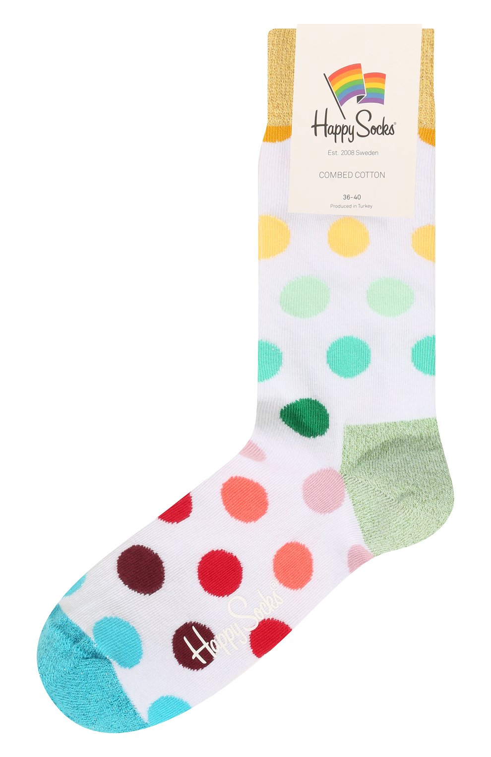 Носки big dot sock HAPPY SOCKS разноцветного цвета по цене 590 руб., арт. BDO01, фото 1 Носки big dot sock HAPPY SOCKS, арт. BDO01, фото 1