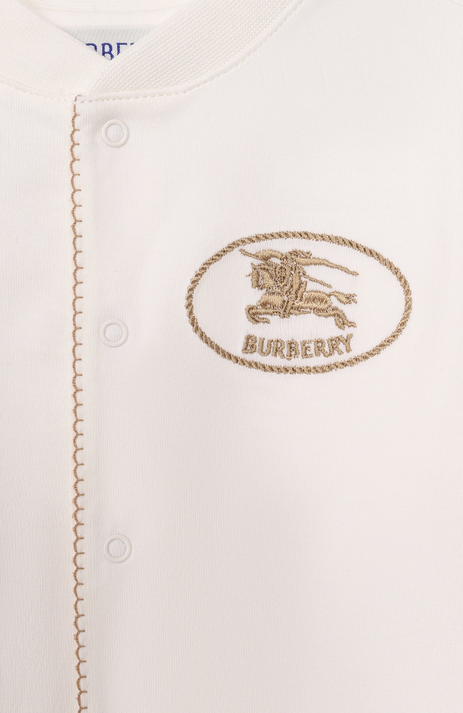 Хлопковый комбинезон BURBERRY молочного цвета по цене 26000 руб., арт. 8125975, фото 3 Хлопковый комбинезон BURBERRY, арт. 8125975, фото 3