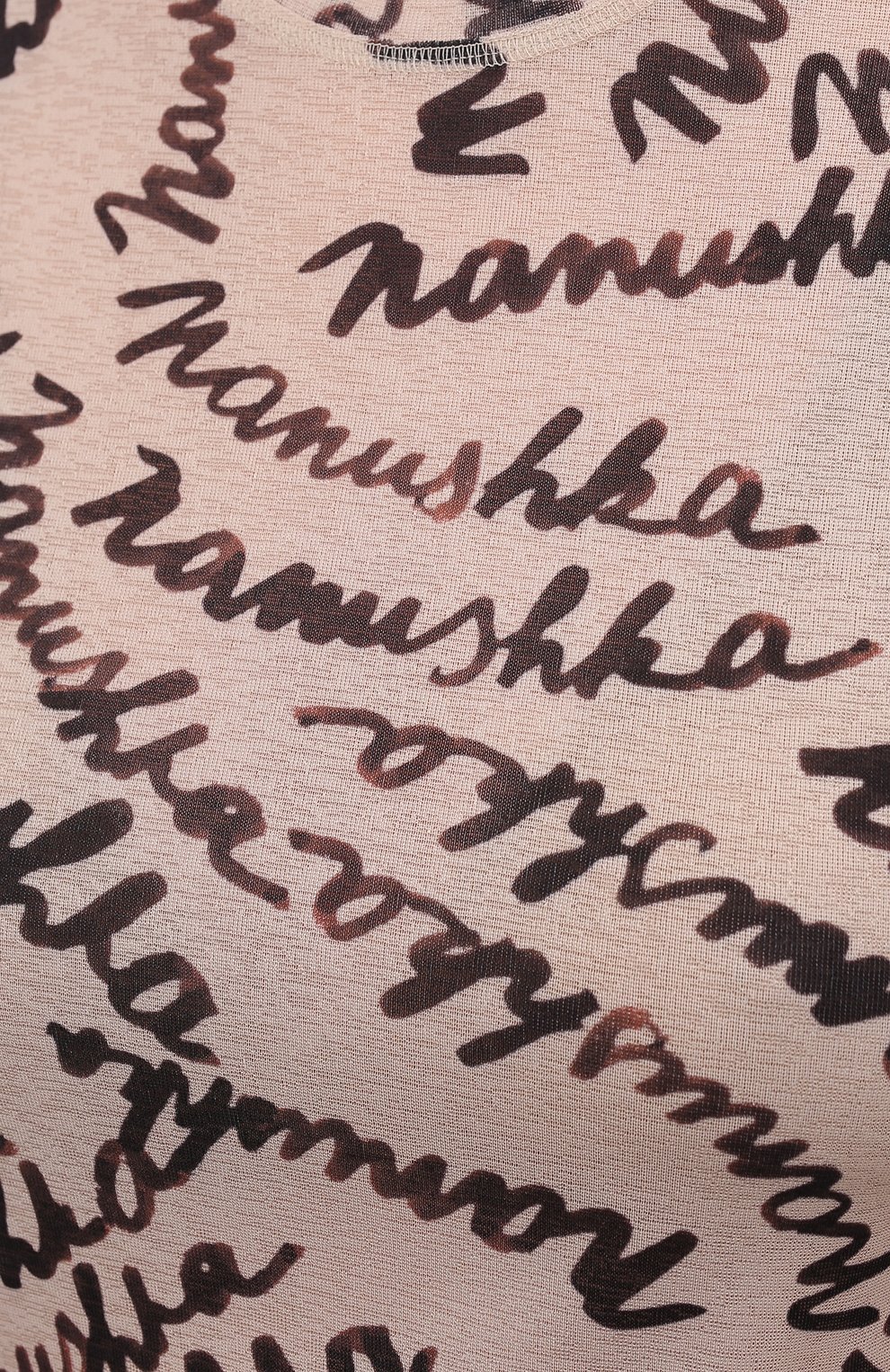 Футболка NANUSHKA, арт. GUY_SCRIBBLE L0G0 BR0WN_MESH JERSEY, фото 5