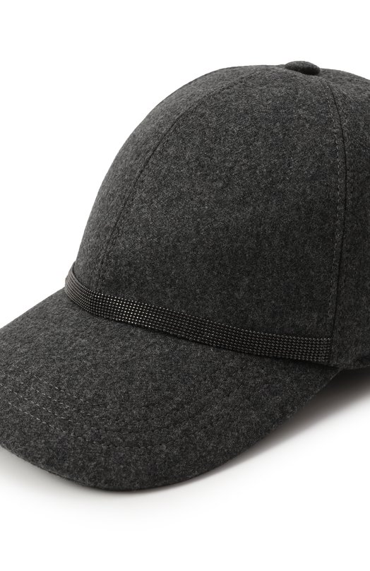Бейсболка из шерсти и кашемира Brunello Cucinelli MCAP90128 Серый  MCAP90128 Фото 4