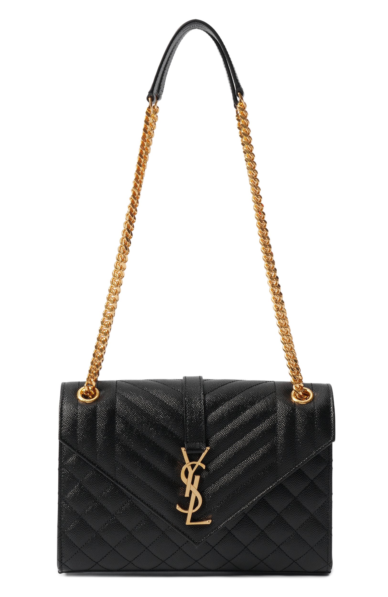 Сумка monogram envelope medium SAINT LAURENT черного цвета по цене 385000 руб., арт. 600185/B0W91, фото 1 Сумка monogram envelope medium SAINT LAURENT, арт. 600185/B0W91, фото 1