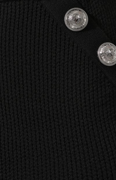 Шерстяная юбка BALMAIN черного цвета по цене 94750 руб., арт. SF24212/K488, фото 5 Шерстяная юбка BALMAIN, арт. SF24212/K488, фото 5