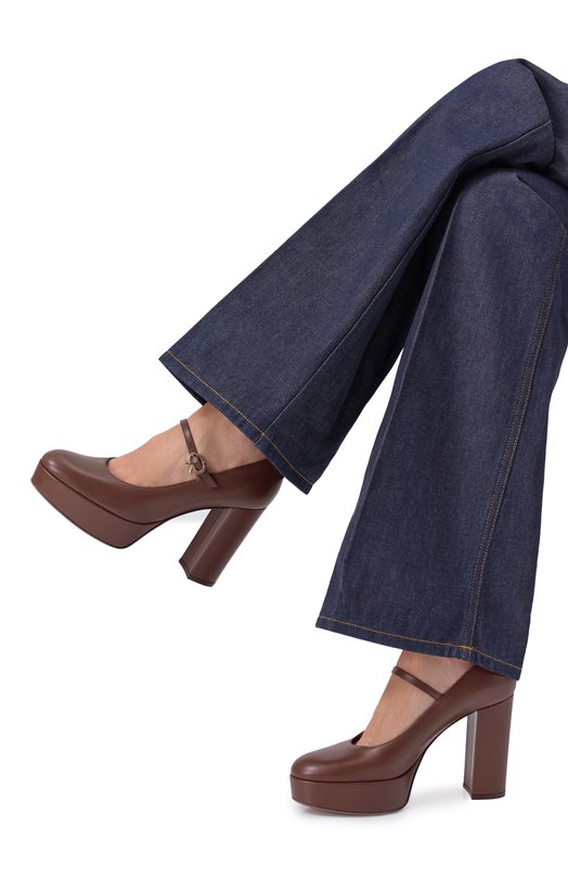 Кожаные туфли Doris 100 Gianvito Rossi G22383.70RIC.VITBR0W Коричневый  G22383.70RIC.VITBR0W Фото 2