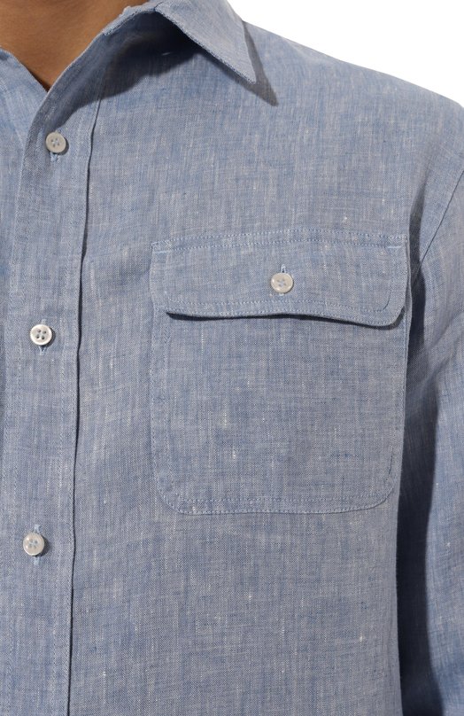 Льняная рубашка Paul&Shark 25413252/S Голубой  25413252/S Фото 5