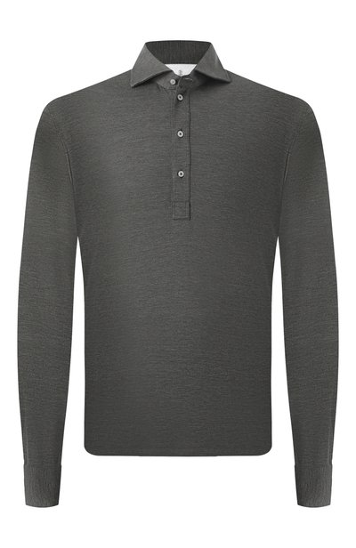 Мужское поло из шелка и хлопка BRUNELLO CUCINELLI, арт. MH8363914