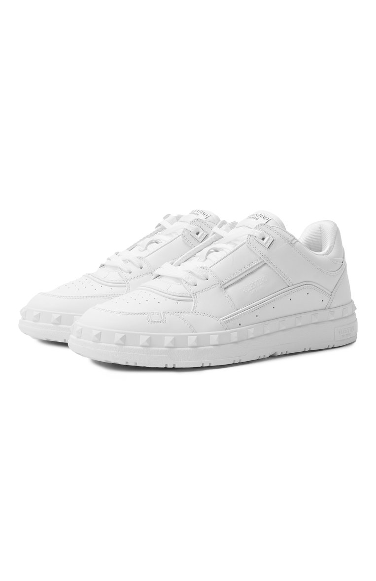 Мужские кожаные кеды freedots VALENTINO белого ц�вета, арт. 6Y2S0H43/RDG | Фото 1 (Подошва: Массивная; Материал внешний: Натуральная кожа; Материал внутренний: Текстиль; Кросс-КТ: Низкие; Материал утеплителя: Без утеплителя; Стили: Классический; Автоматизация состава: Проставлено; Автоматизация ТО: Проставлено)