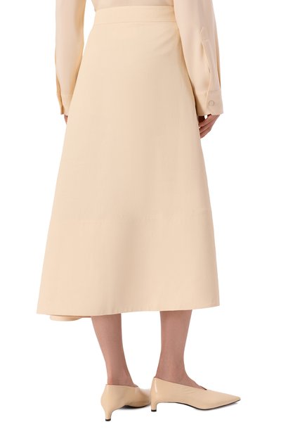 Льняная юбка JIL SANDER бежевого цвета по цене 155500 руб., арт. J04MA0006/J60001, фото 4 Льняная юбка JIL SANDER, арт. J04MA0006/J60001, фото 4