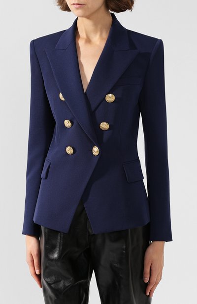 Шерстяной жакет BALMAIN синего цвета по цене 191000 руб., арт. 147130/167L, фото 3 Шерстяной жакет BALMAIN, арт. 147130/167L, фото 3